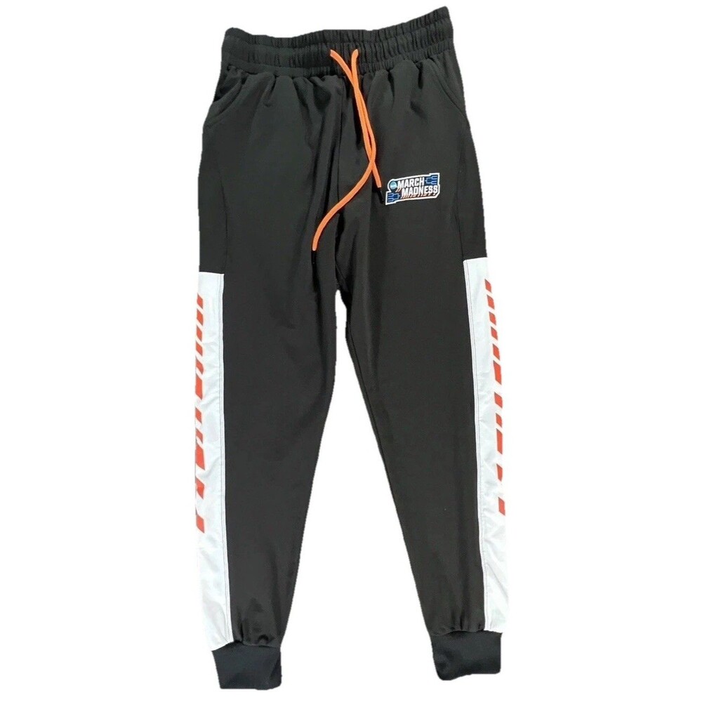 NCAA Men's March Madness Athletic Jogger Pants Black/White/Orange Size Small